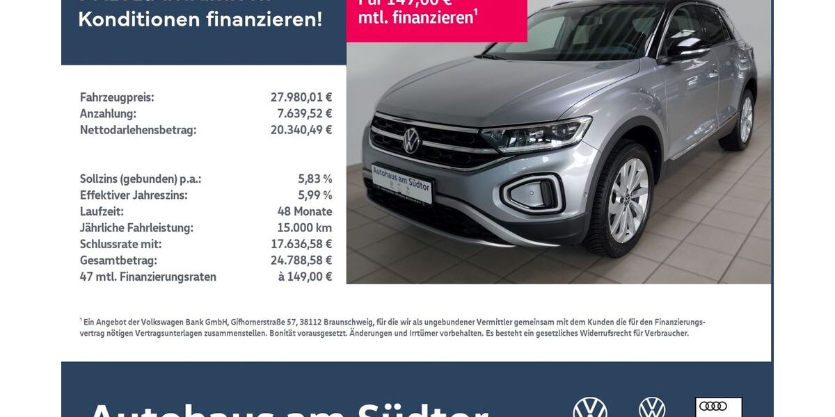 VW T-Roc 27.000 km 26.980 &euro; Rietberg 33397