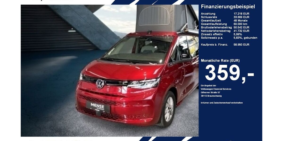 VW T7 California 31.750 km 57.960 &euro; Gütersloh 33334