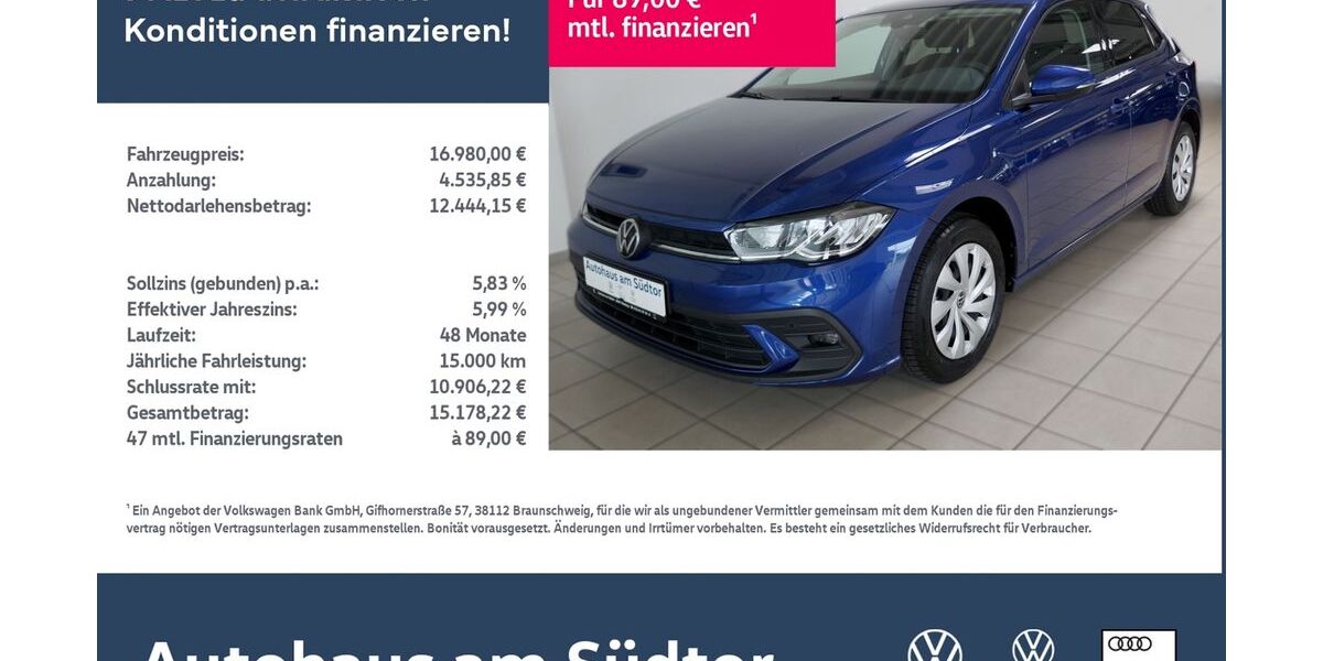 VW Polo 16.000 km 16.980 &euro; Rietberg 33397