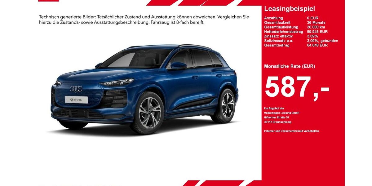 Audi Q6 e-tron 3.679 km 59.945 &euro; Gütersloh 33334