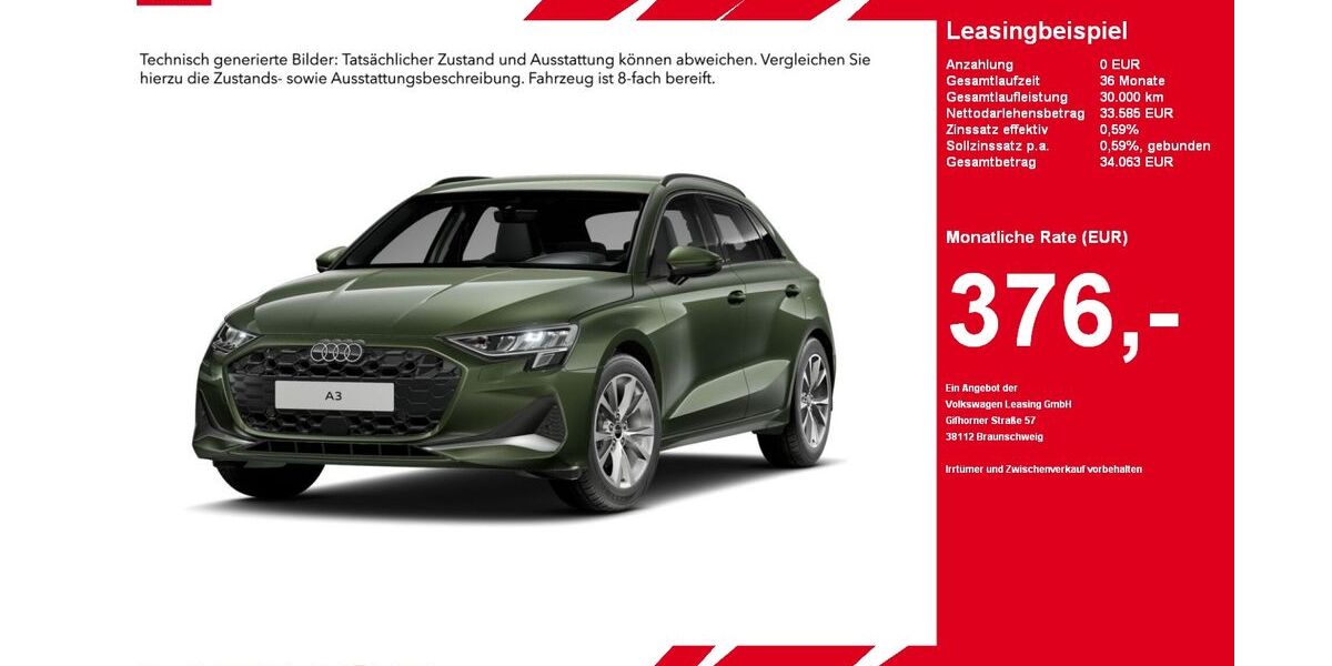 Audi A3 9.023 km 33.585 &euro; Gütersloh 33334