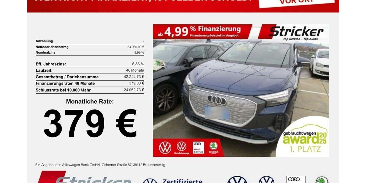 Audi Q4 e-tron 29.778 km 34.939 &euro; Detmold 32760