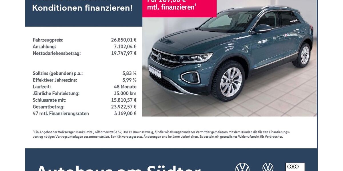 VW T-Roc 22.000 km 25.980 &euro; Rietberg 33397